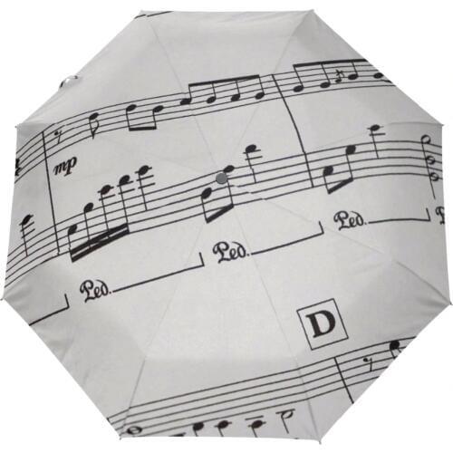 Automatic Umbrella With Musical Notes Printed Three Folding Windproof Women Umbrellas Creative Design Umbrella Used for Gift