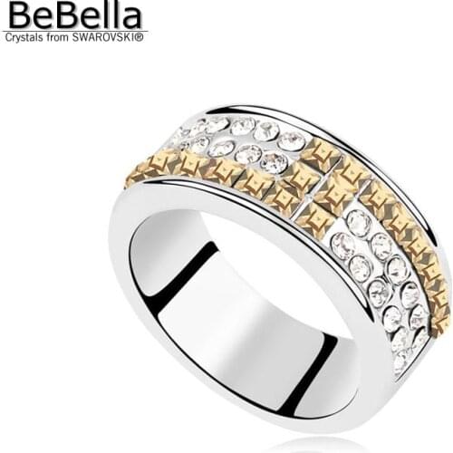 BeBella romantic geometric crystal party finger ring for girlwoman made with Austrian Crystals from Swarovski for Christmas gift