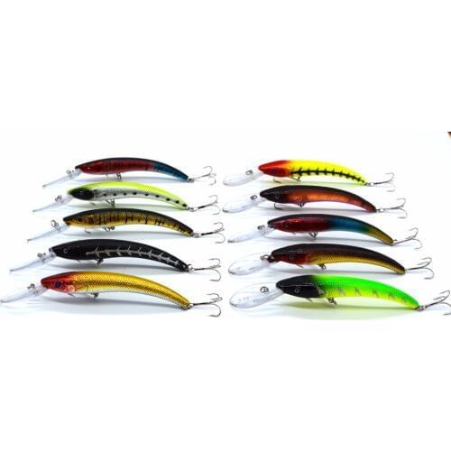 10pc/Lot Big fishing bait Fishing Tackle 2# high carbon hook Minnow Fishing Lures with 3D Eyes