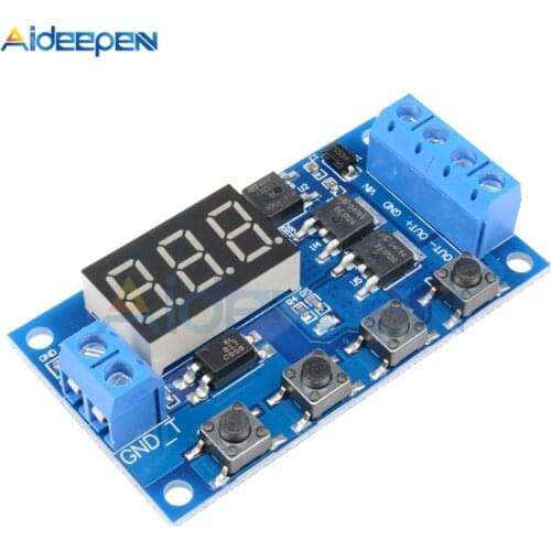 DC 12V 24V LED Digital Time Delay Relay Dual MOS Trigger Cycle Timer Delay Switch Circuit Board Timing Control Module DIY