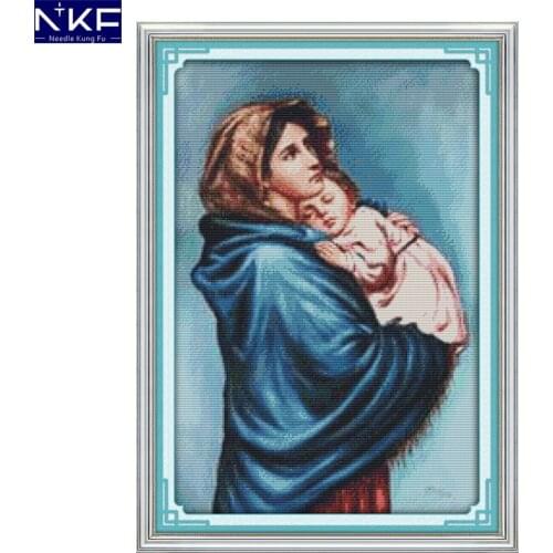 GG The Virgin Mary Embroidery Floss Cross Stitch Needlework Counted Cross Stitch Kit for Embroidery Chinese Cross Stitch Kits