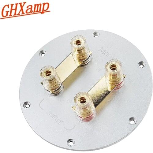 GHXAMP Audio Speaker Terminal Board 4-Way Copper Binding Post Dual-line Crossover Wiring Terminal For Audio Accessories Diy 1PC