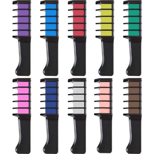10 Colors ABS Temporary Hair Chalk Comb Hair Dye Cream Chalk Hair Styling Tool Easy Use Practical Hair Styling Tools