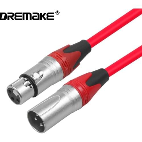 DREMAKE XLR to Speaker Cable 3Pin XLR Male to XLR Female Microphone Balanced Snake Patch Cord for PA System Amplifier Recording
