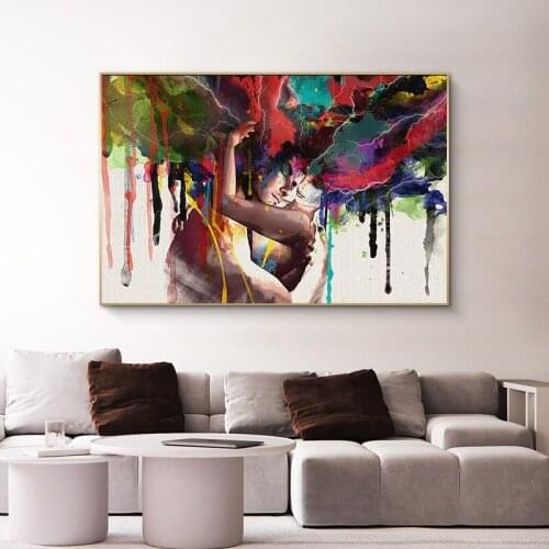 Love Kiss Oil Painting Canvas Art Painting For Living Room Wall Decor HD Printed Canvas POster Decorative Pictures Abstract Pain