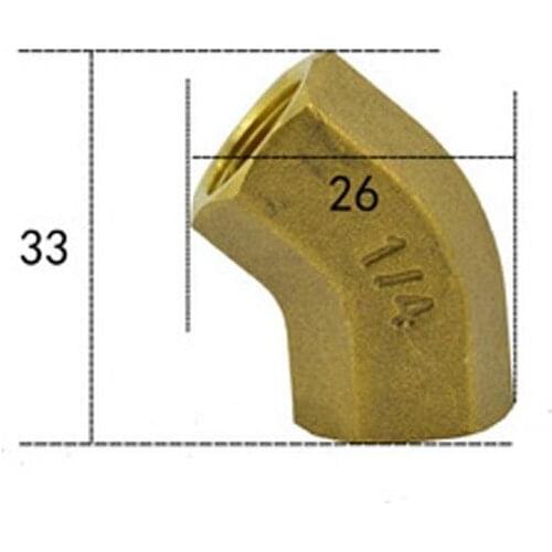1/4" BSPP Euqal Female Brass 45 Degree Elbow Pipe Fitting Coupler Connector Water Gas Oil