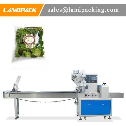 Lettuce Pillow Bag Packing Machine Vegetable Horizontal Flow Wrap Machine Quality Manufacturer