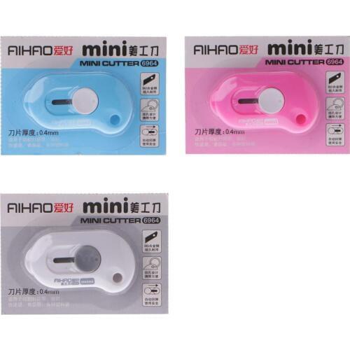 Cute Solid Color Mini Portable Utility Knife Paper Cutter Office Stationery M17F