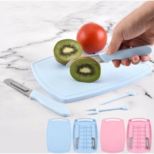 9PCS/Set Fruit Knife Cutting Board Peeler Set Mini Cutting Board Paring Knife Multifunction Kitchenware Outdoor Camping Tool
