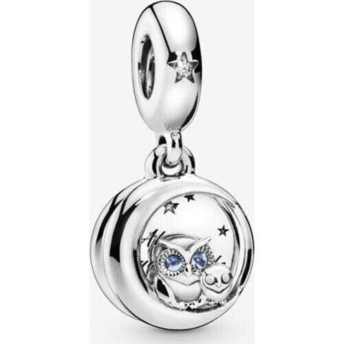 925 Sterling Silver Be With You Owl Pendant Charm Fit Original 3mm Bracelet&Bangle Making Fashion DIY Jewelry For Women