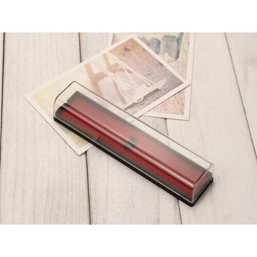 Clear Transparent Pencil Cases with Red Color Bottom Plastic Pen Packing Boxes Wholesale Gift Boxes