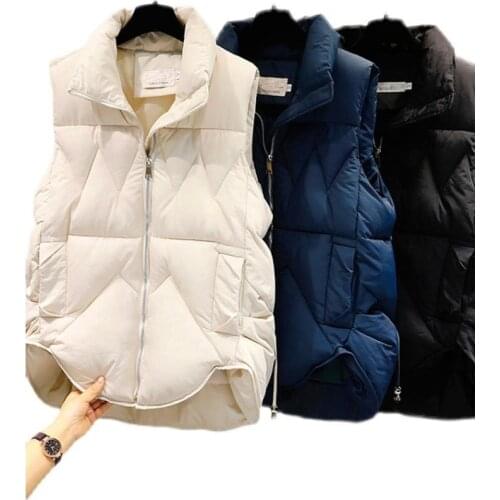 Down Cotton Padded Vest Jacket Women Winter Wear Outwear Sleeveless Coat Female 2021 New Korean Loose Waistcoat женская куртка