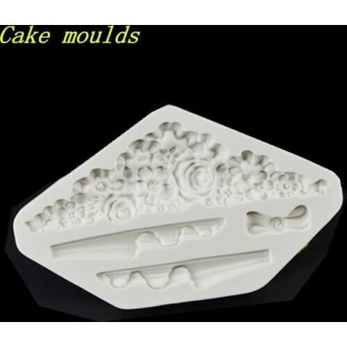 European Relief Silicone Mold DIY Cake Decorating Tool Fondant Mold Flower Shape Cake Baking Decorative Mould Gumpaste Mould