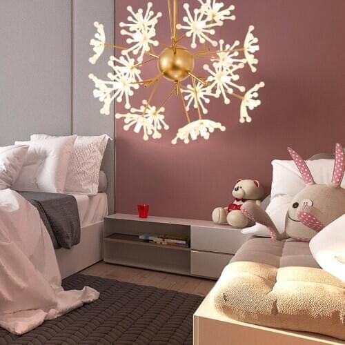 Modern simple Nordic living room lamp dining room bedroom personalized clothing shop dandelion net red girl Chandelier