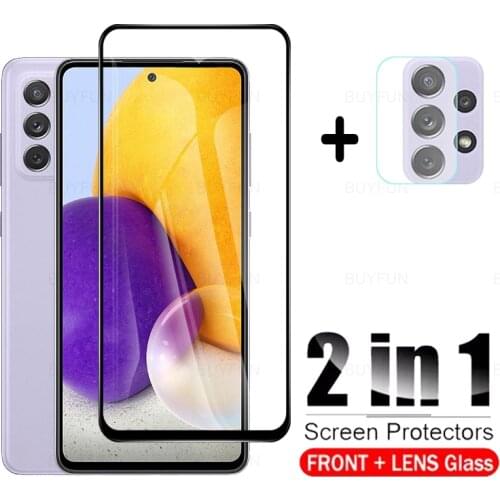 Camera Glass For Samsung Galaxy A72 5G 2in1 front screen protector for samsun galaxi a72 a 72 5G full cover tempered glass