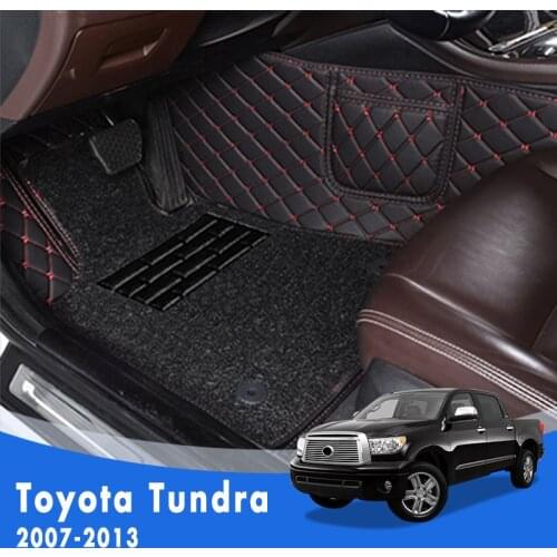 LHD Luxury Double layer Wire loop Carpets Car Floor Mats For Toyota Tundra 2013 2012 2011 2010 2009 2008 2007 Waterproof Protect