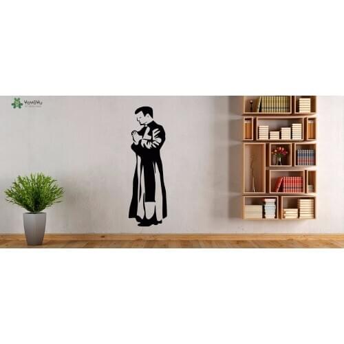 YOYOYU Wall Decal Christianity Religion Vinyl Wall Stickers Home Decoration Accessories Removable Jesus Priest Art Mural SY740