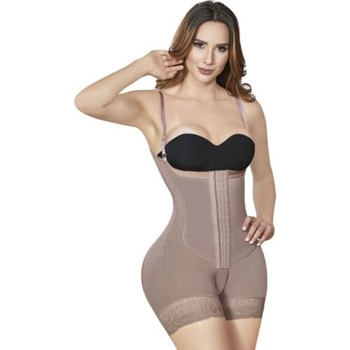 Womens Tummy Control Fajas Push Up Women Shapewear Postpartum Bodysuit Straps Hook and Eye Comfort Body Femme