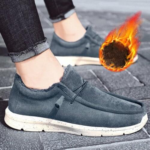 Winter New Men Warm Boots 2021 Casual Men Loafers Shoes Light Large Size 39-48 Slip On Fur Men Ankle Boots Shoes zapatos hombre