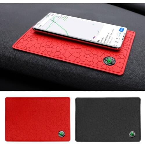 1Pcs Car Styling Anti-Slip Mat Accessories Silicone For Skoda Octavia Superb Fabia Kamiq Karoq Kodiaq Rapid Scala Speedpie Yeti