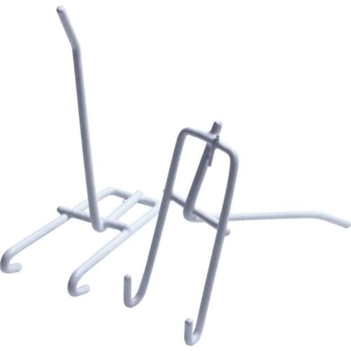 10 Pcs 3.9inch Long White Metal Store Grid Wall Bracket Display Hooks