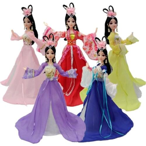 12'' Multicolor 30cm Baby Toys Dolls for Girls DIY with Moveable 12 Joints Body Dresses Shoes for Children Gift