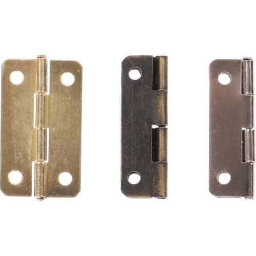12pcs Dollhouse Cabinet Door Hinge with screws Mini Small Heavy Music Wooden Box