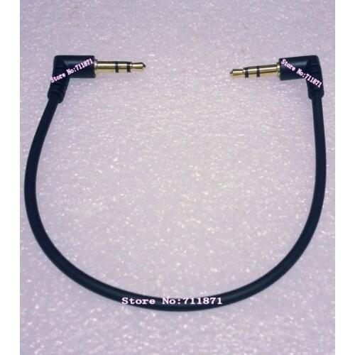 20cm Short Black Aux Audio Line Double Bend 90 degree 3.5 Stereo Male Audio Cable 3 Section 3.5 Car Speaker Aux Audio Cord Wire