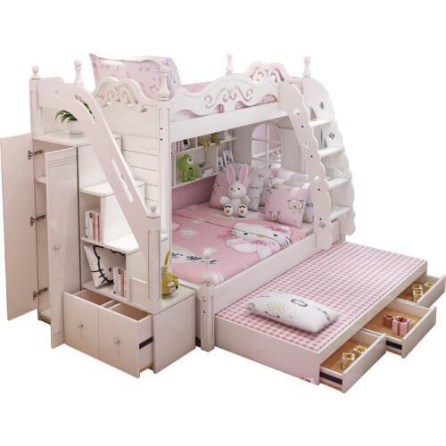 2020 MDF KIDS bed wood bunk bed with ladder cabinet slider EXTRA BED