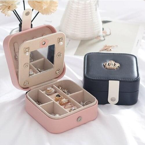 2020 Travel Multi-Function Case Holder Earrings Necklaces Jewellery Boxes Organizer PU Leather Portable Jewelry Storage Box