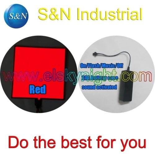 2AA 3VDC sound activated controller+ Red 10X10CM el sheet el panel + free shipping