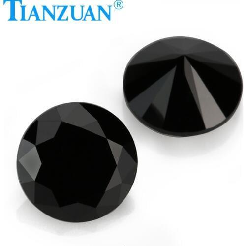 3mm to 12mm black color Round Brilliant cut moissanite loose gems stone