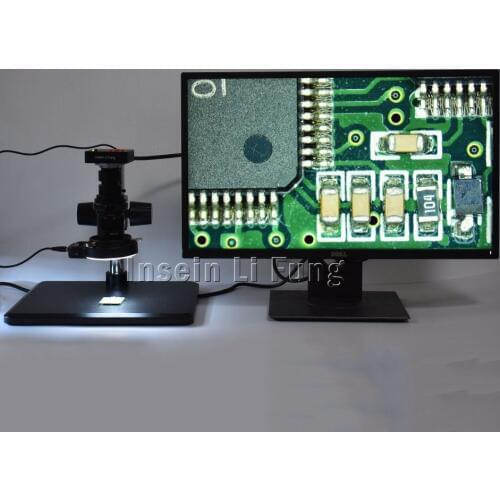 38MP 2K 1080P 60FPS HDMI USB Industry Electronic Video Microscope Camera+10X-200X Zoom C-mount Lens+LED Light Source+Holder