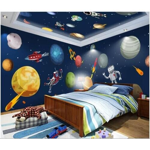 Custom photo 3d room wallpaper Cartoon hand drawn cosmic galaxy space full house backdrop 3d wall mural wallpaper for wall 3 d