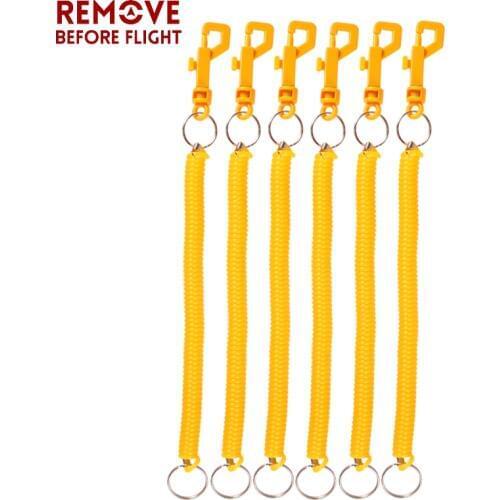 5 PCS/LOT Keychain Yellow Fishing Lanyard Hombre Camping Secure Pliers Lip Grips Tackle Llaveros Spring Coil Key Chains Jewelry