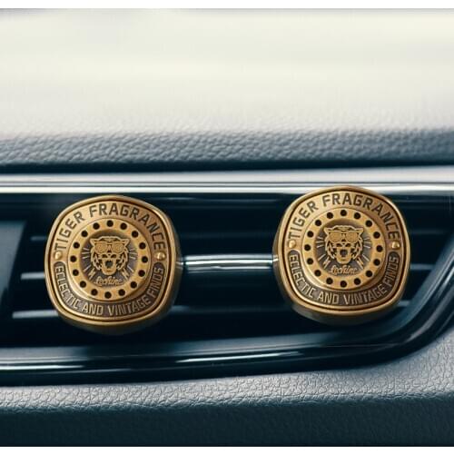 Tiger Pattern Car Perfume Luxury Golden Metal Car Air Freshener Original Design Car Diffuser Scent for Car