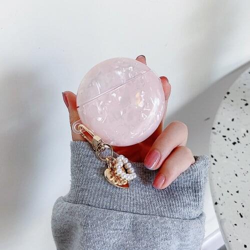 Glitter Luxury Earphone Case For Huawei Freebuds 3 Gold Foil Conch Pearl Pendent Glacier Headset Cover For Freebuds 3 TPU Covers