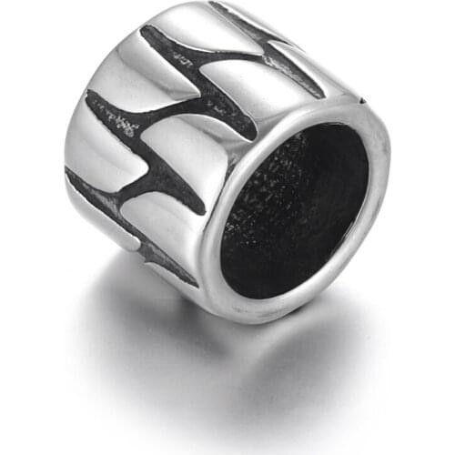 Stainless Steel Cylinder Bead Polished 8mm Large Hole Metal Beads Charms for DIY Bracelet Jewelry Making Accessories