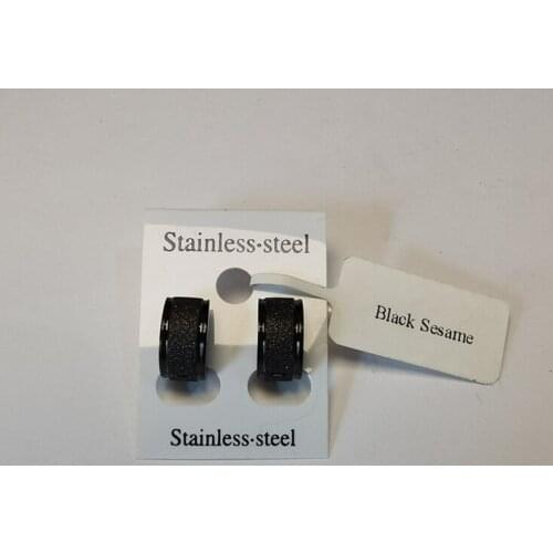 Black Sesame Scrub black 316L Stainless Steel Stud Earrings for men women wholesale