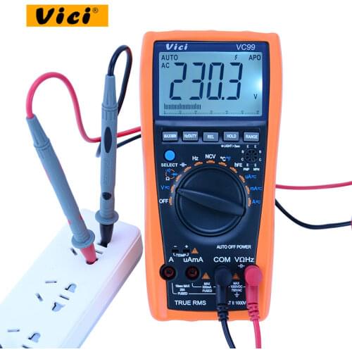 VICI VC99 Digital Multimeter Multimetro Auto Range 1000V DC AC Resistance Tester Digital Voltmeter Ammeter Capacitance Diode