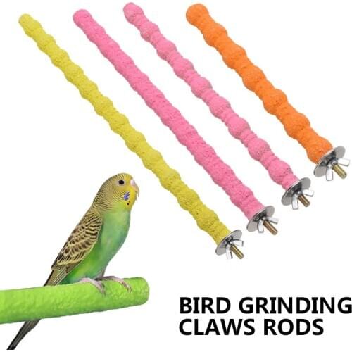 1Pc Wooden Pet Parrot Toys Paw Grinding Stand Parrot Budgie Perches Cage Chew Funny Toys Random Color