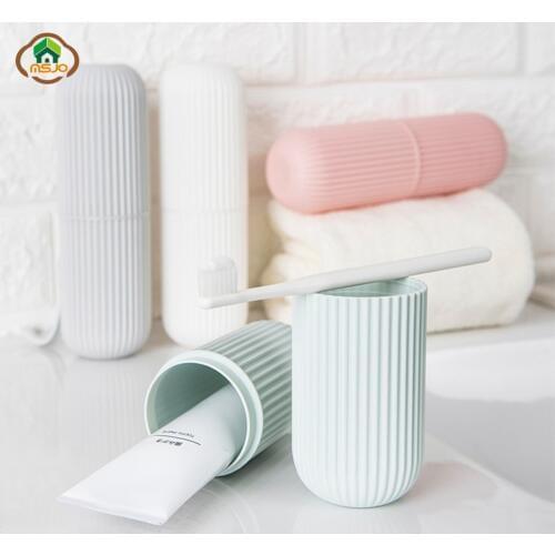 MSJO Toothbrush Toothpaste Holder Portable Cute Cover Travel Case For Toothbrush Box Cup Couple Storage Hot Bathroom Accessories