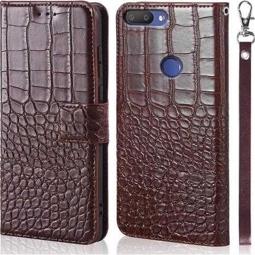 DOREXLON Funda Case For Alcatel 1S 2019 5.5-inch Crocodile Grain PU Leather Hard PC Coque Shockproof Phone Case Cover Capa Fold