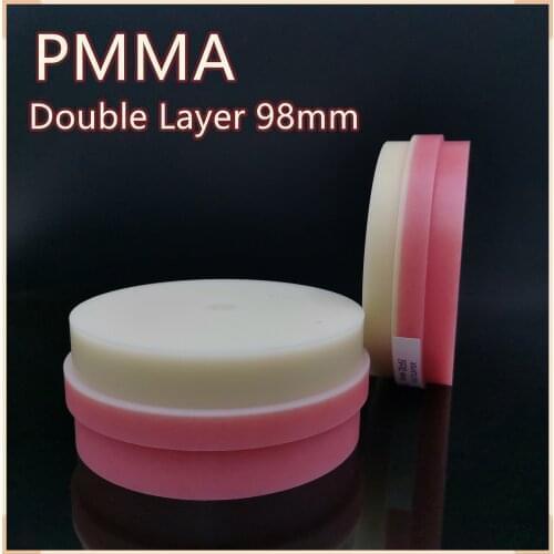 Double Layer PMMA 98mm,Vita 16 Shades+PINK Temporary Crown,Abutment Mold,25-40mm,OEM acceptable