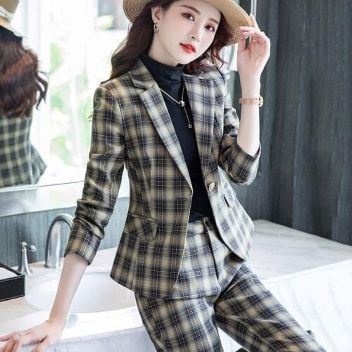 FAKUNTN Women's Trouser Suits In A Cage