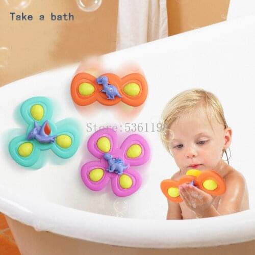 Baby Bath For Kids Shower Bathroom Grasping Gyro Animal Sucker Spinner Montessori Touch Sensory toys For Newborn 0-12 Months