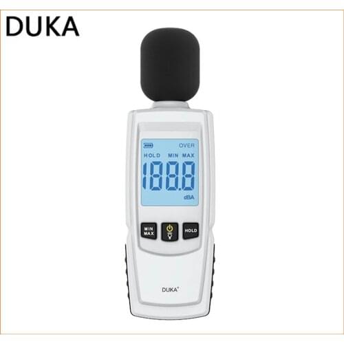 Duka Sound Level Meter Decibel Meter 30~130dB Max Reading Hold Auto Power Off Auto Backlight Display Noise measure Tester