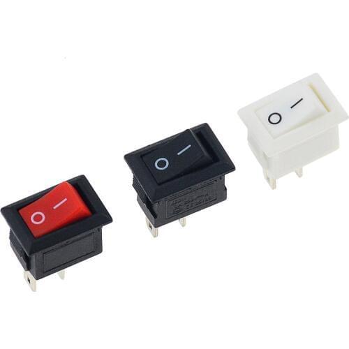 10PCS Push Button Switch 10x15mm SPST 2Pin 3A 250V KCD11 Snap-in ON OFF Rocker Switch 10MM*15MM Black Red and White