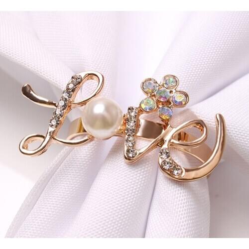 Napkin Rings Bow Flower Wreath Mouth Ring Wedding Banquet Hotel Table Supplies Circle Decoration Gifts