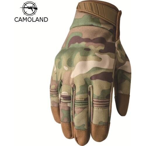 CAMOLAND Men Army Military Tactical Glove Touch Screen Motorcycle Full Finger Glove Winter Waterproof Windproof Anti-Skid Mitten